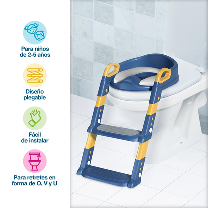 Asiento de Entrenamiento con Escalera: Facilita el Aprendizaje del Baño para tu Hijo🤩 🤩 | Baño para niños - (PAGO CONTRAENTREGA)